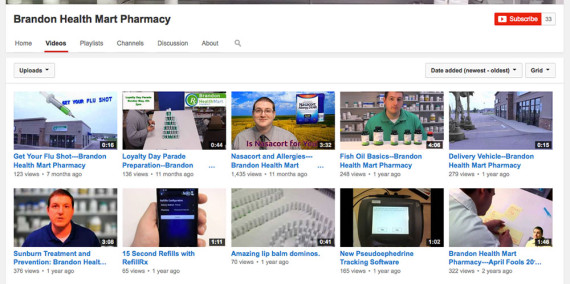 Brandon Health Mart Pharmacy YouTube Channel